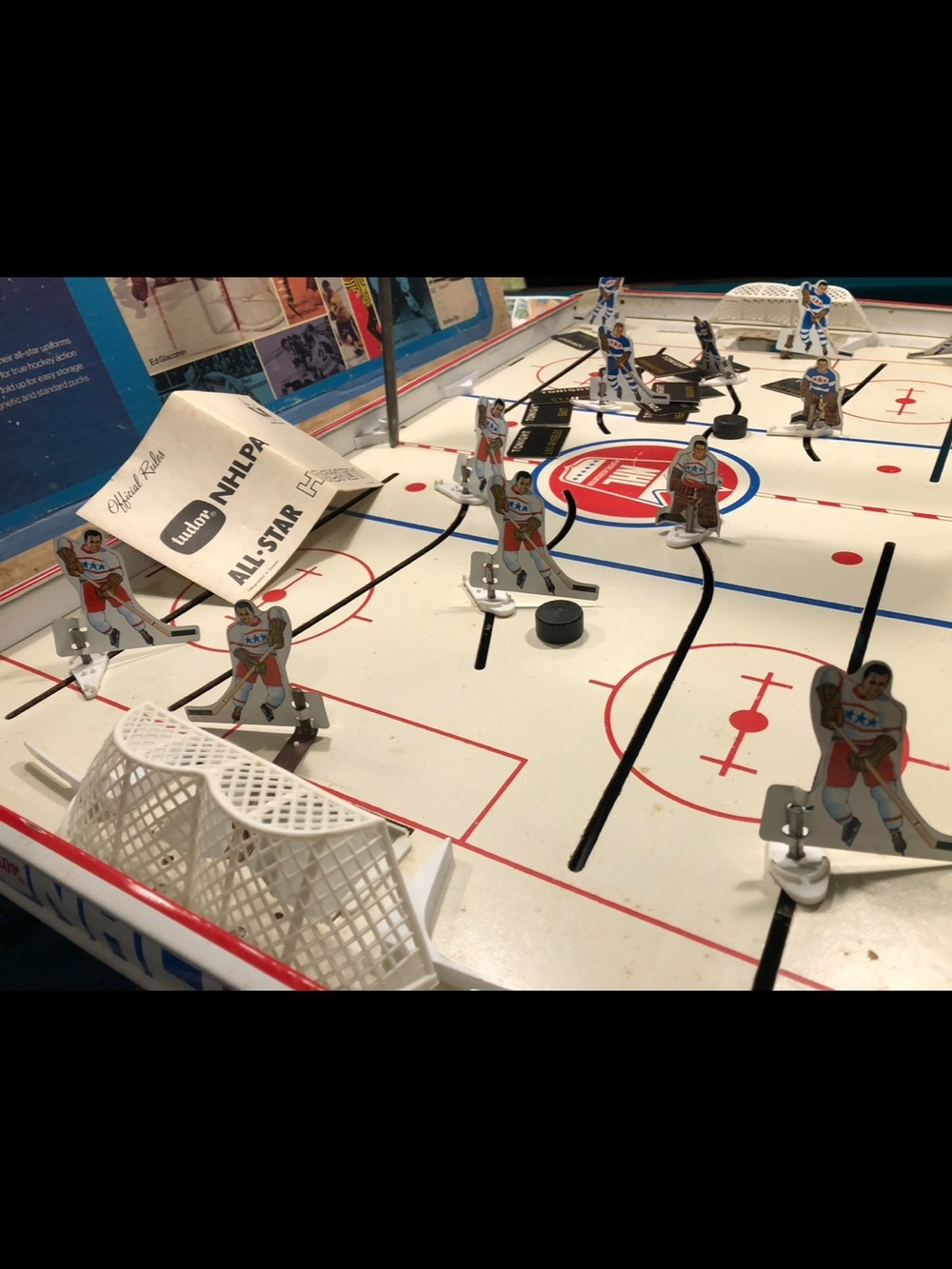 Tudor All-Star Tabletop Hockey Game - White Red Blue